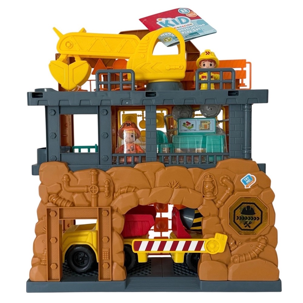 Kid Connection Mega Construction Site Play Set 33 Pieces Light & Sound NEW
